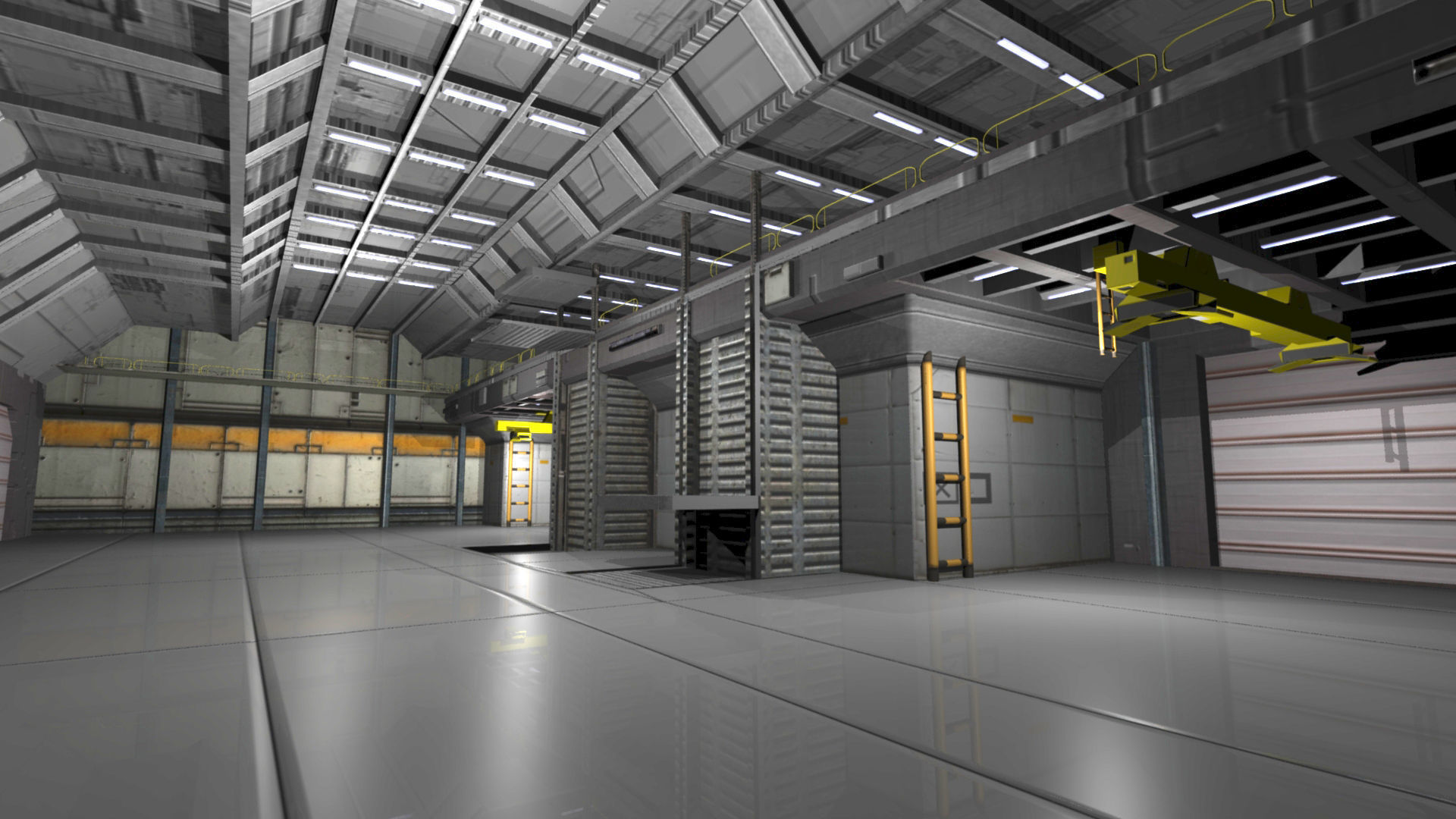 Shuttle Bay Low-poly 3D model_2