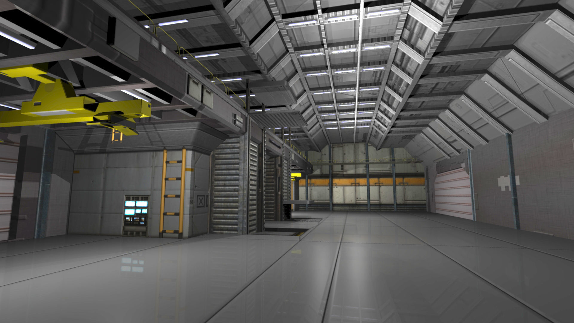 Shuttle Bay Low-poly 3D model_4