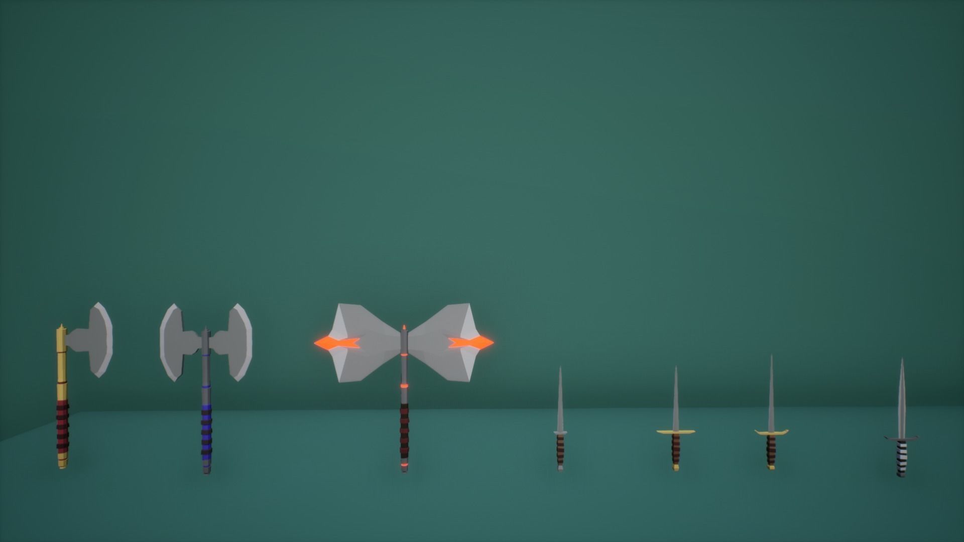 Lowpoly Fantasy Weapons Vol 2 Low-poly 3D model_6