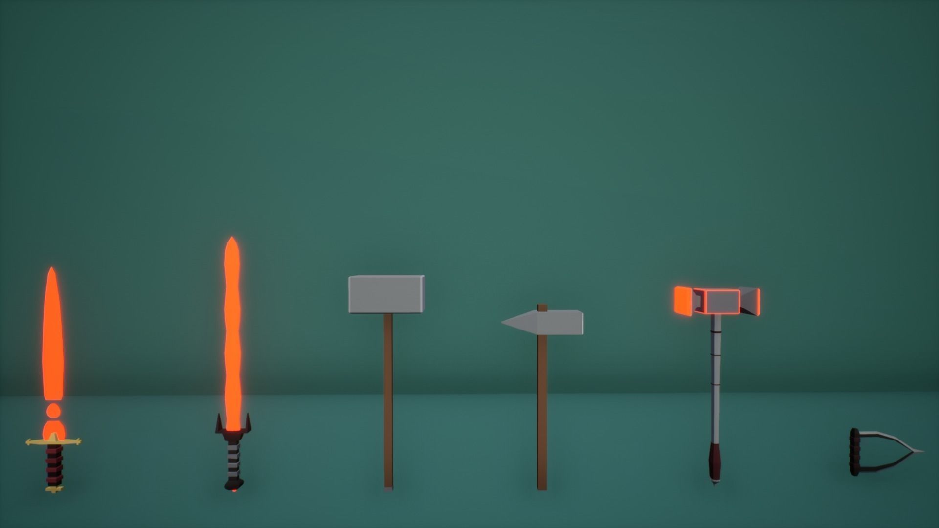 Lowpoly Fantasy Weapons Vol 2 Low-poly 3D model_3