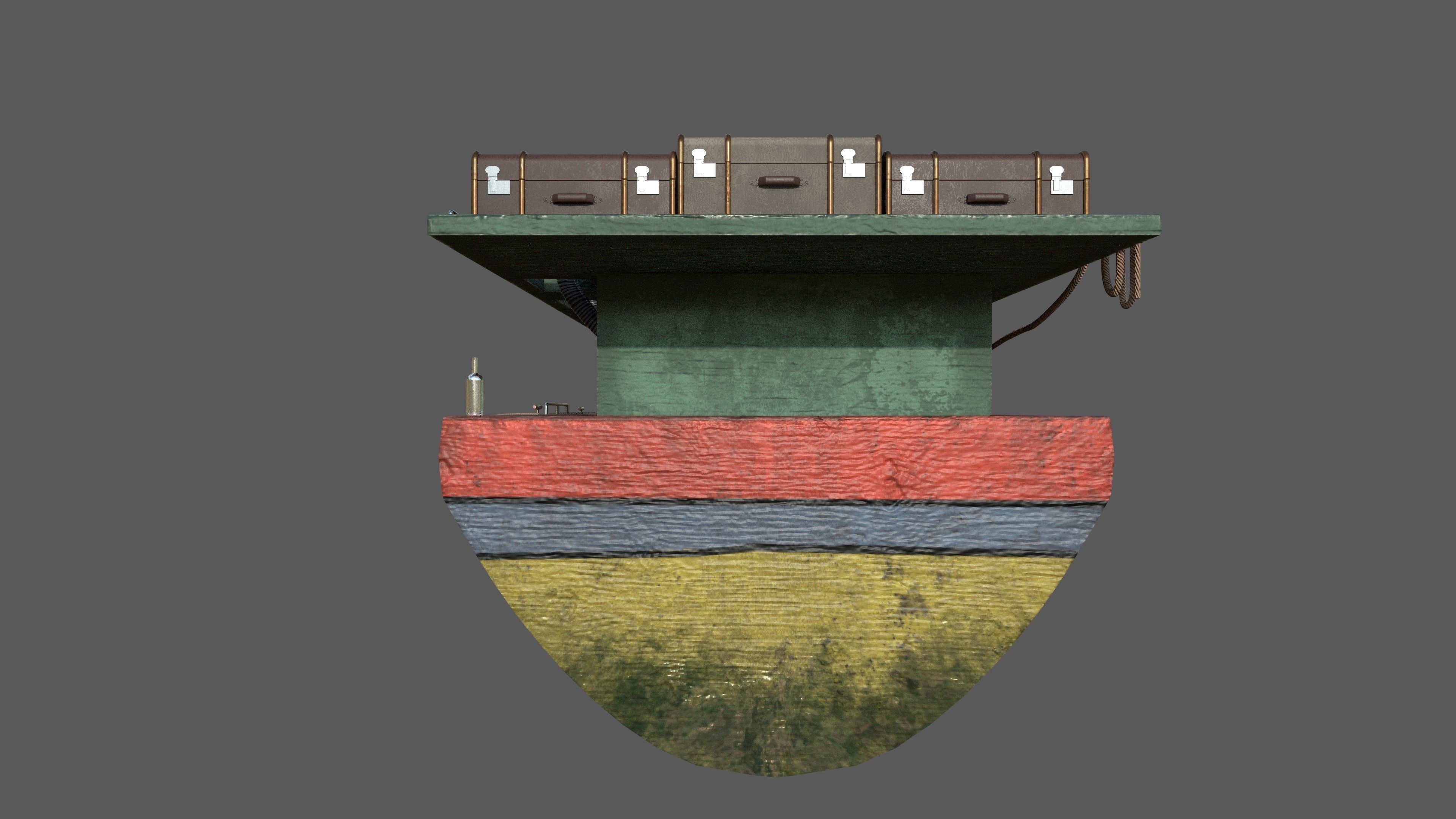 Stylized Fisherman Boat Low-poly 3D model_3