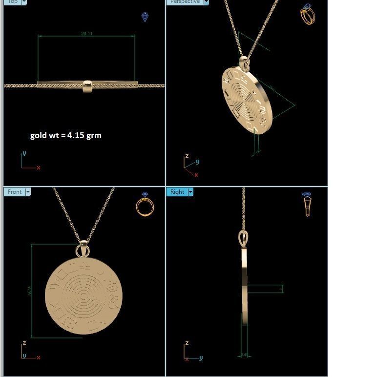 Women pendant 3dm render detail 3D print model_1