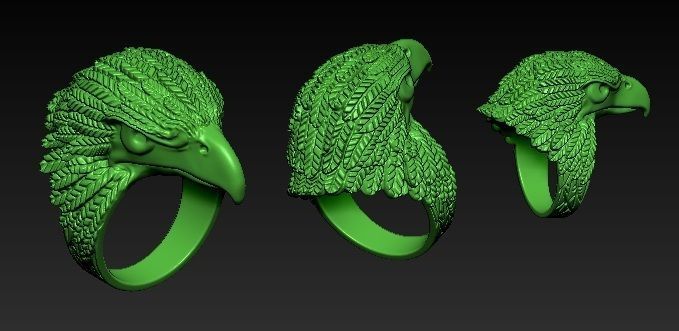 eagle ring 3D print model_4