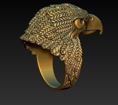 eagle ring 3D print model_3