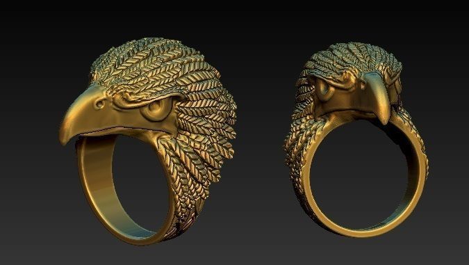 eagle ring 3D print model_1