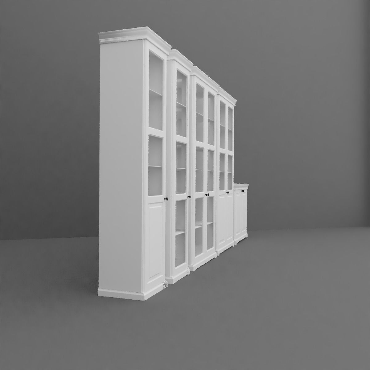 Cupboard Set bookcases 3D model_2