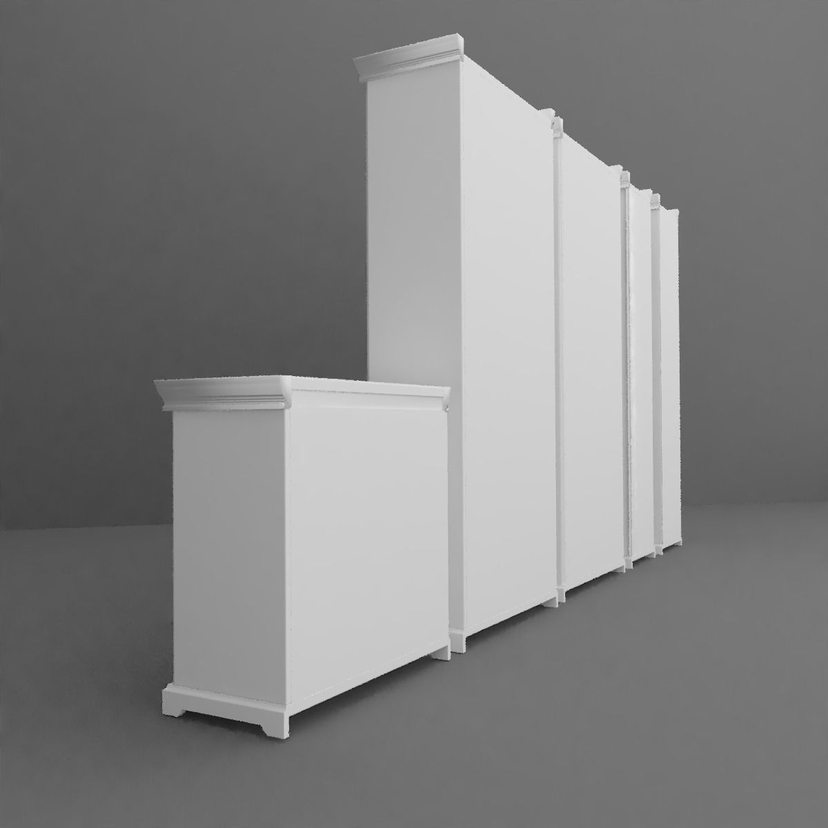 Cupboard Set bookcases 3D model_5