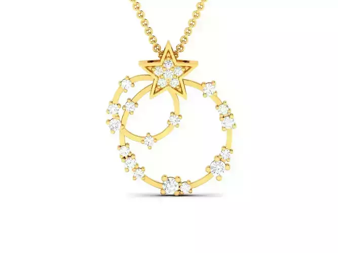 Women star pendant 3dm render detail 3D print model