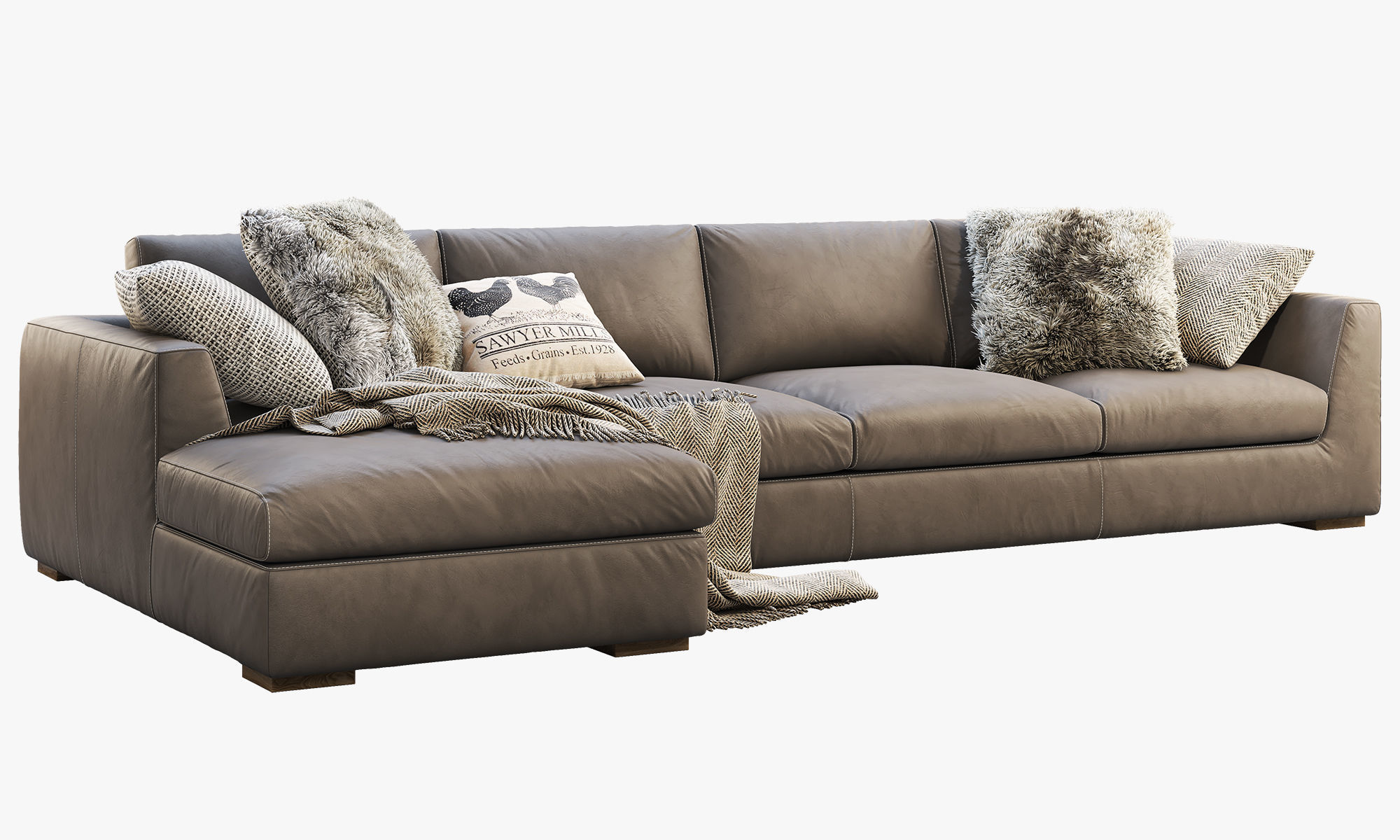 RH Modena Taper Arm Chaise Sectional Sofa 3D model_3