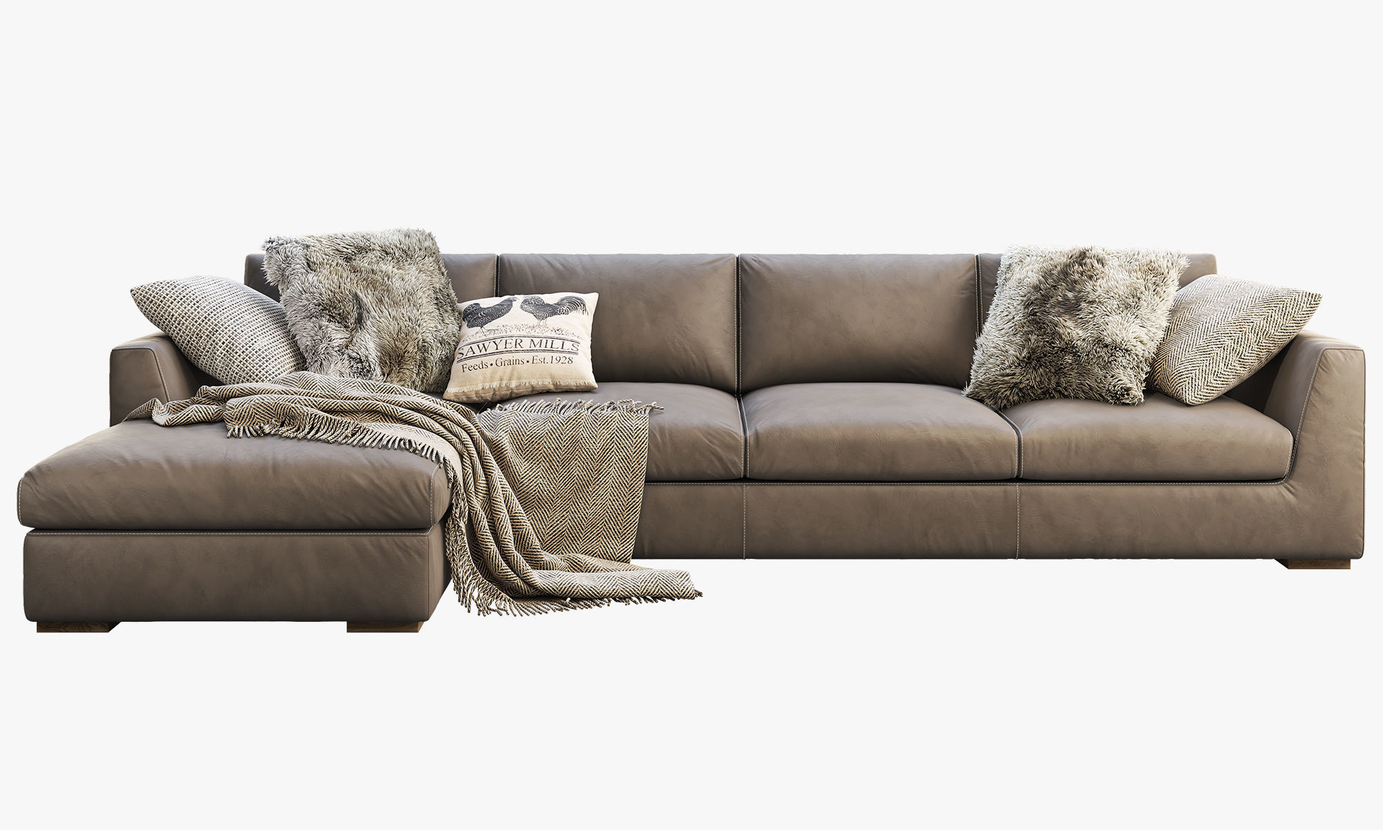RH Modena Taper Arm Chaise Sectional Sofa 3D model_1