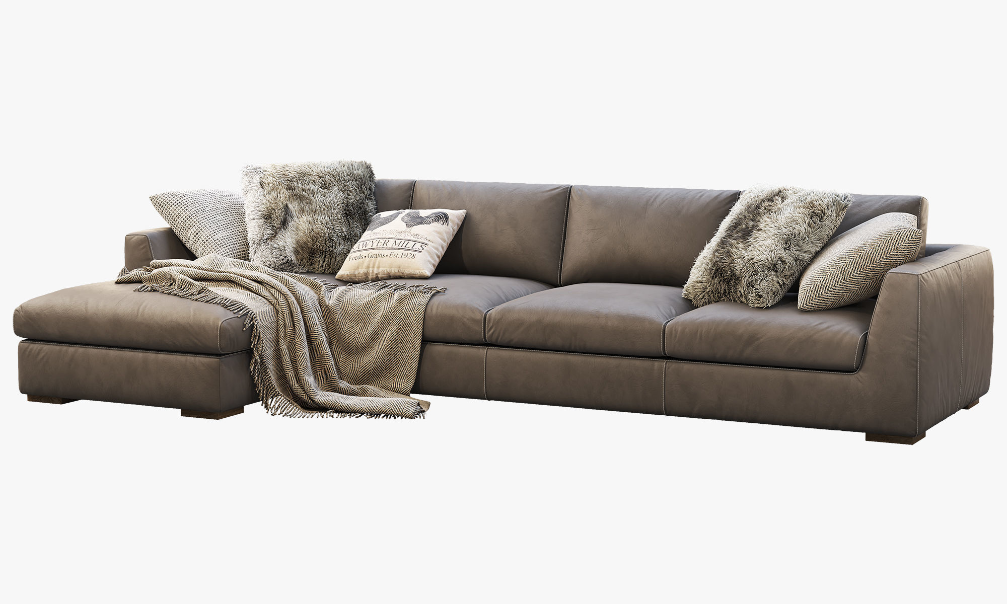 RH Modena Taper Arm Chaise Sectional Sofa 3D model_6
