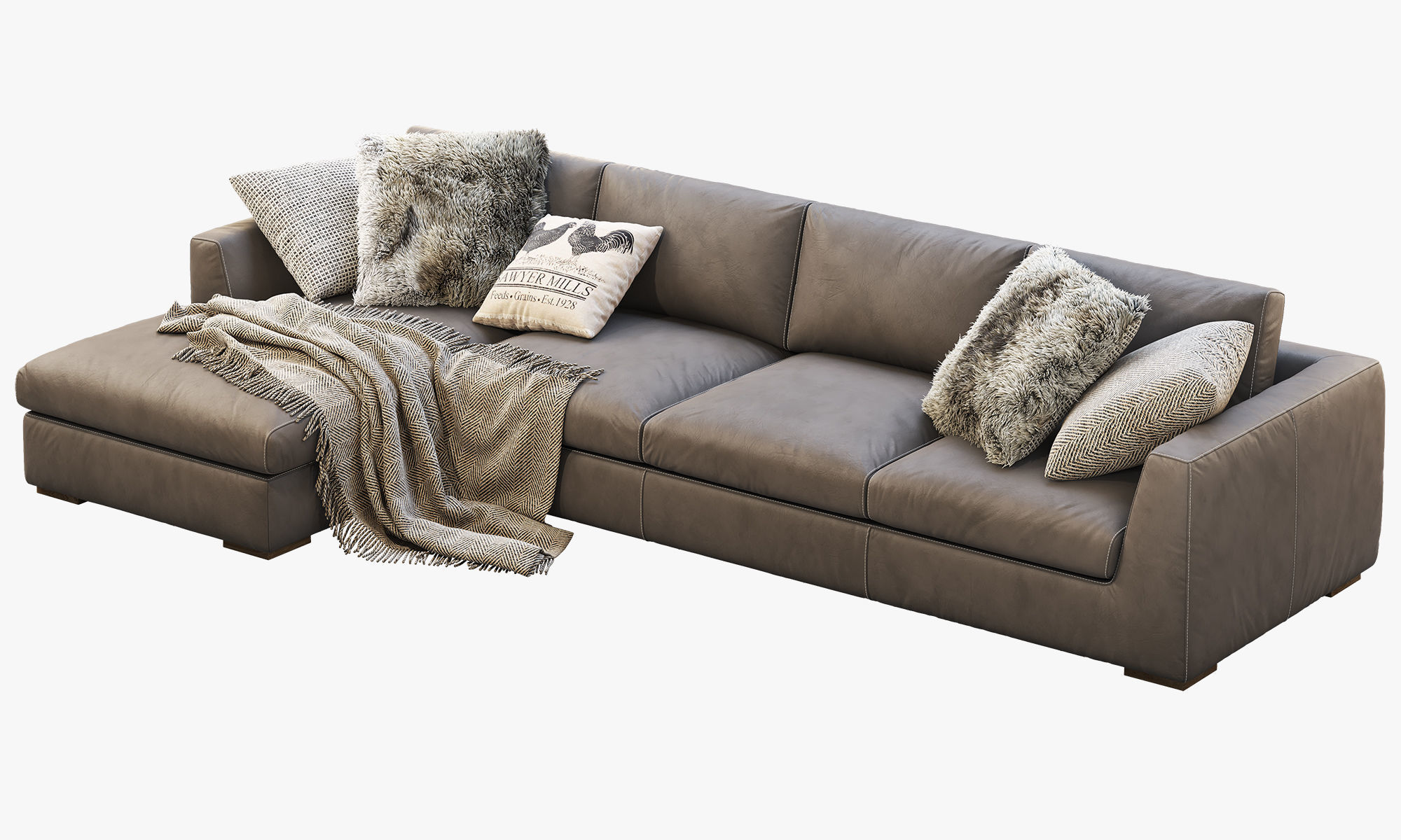RH Modena Taper Arm Chaise Sectional Sofa 3D model_7