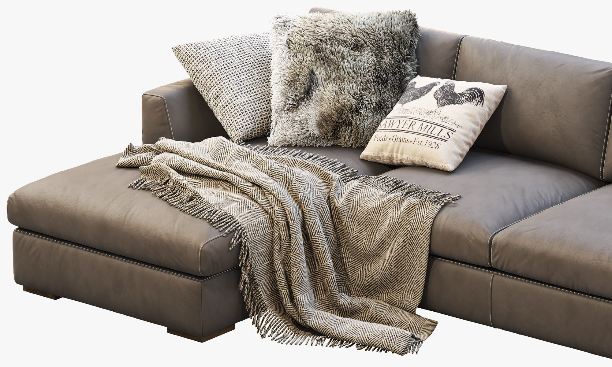 RH Modena Taper Arm Chaise Sectional Sofa 3D model_8