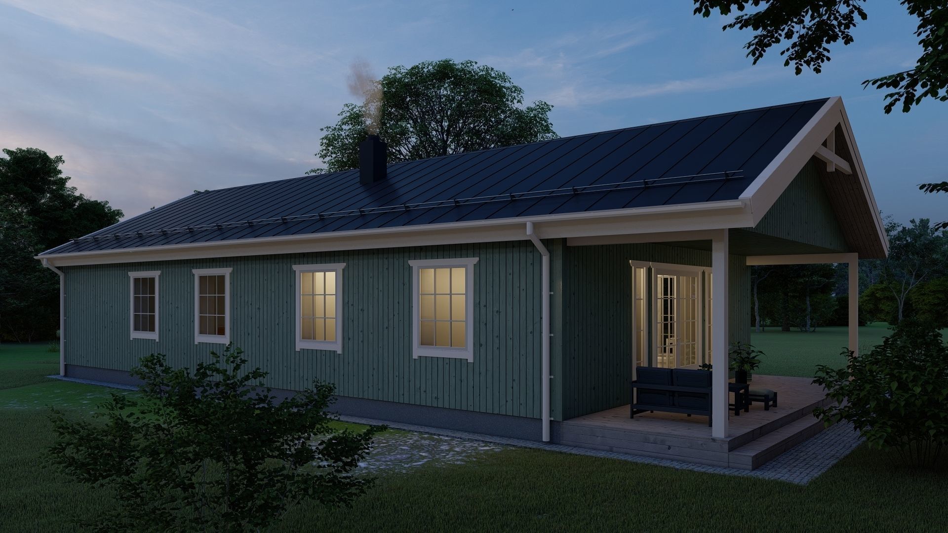 Lumion 10 scandinavian house scene and archicad sketchup 3D 3D model_4