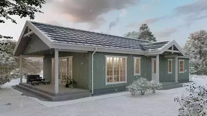 Lumion 10 scandinavian house scene and archicad sketchup 3D 3D model