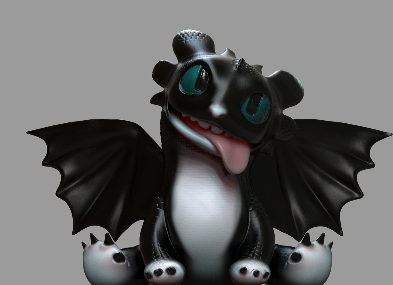 baby toothless 3D print model_1