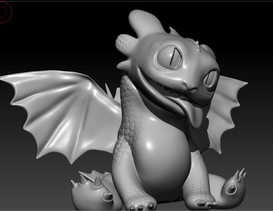 baby toothless 3D print model_2