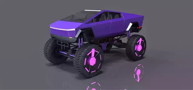 Tesla Cyberpunk Monster truck concept 3D model