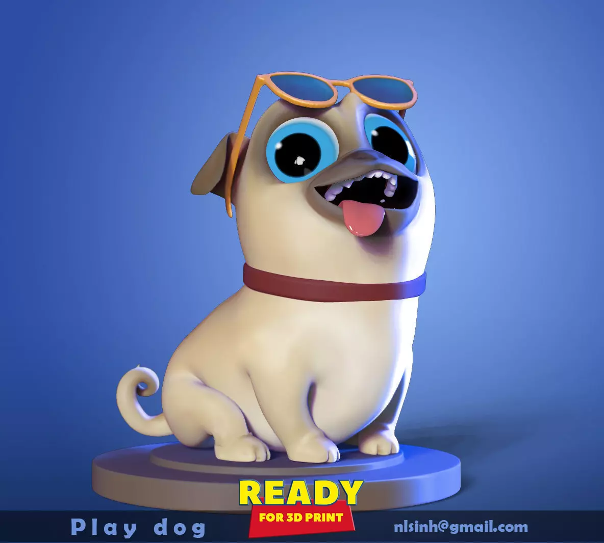 Play dog 3D print model_0
