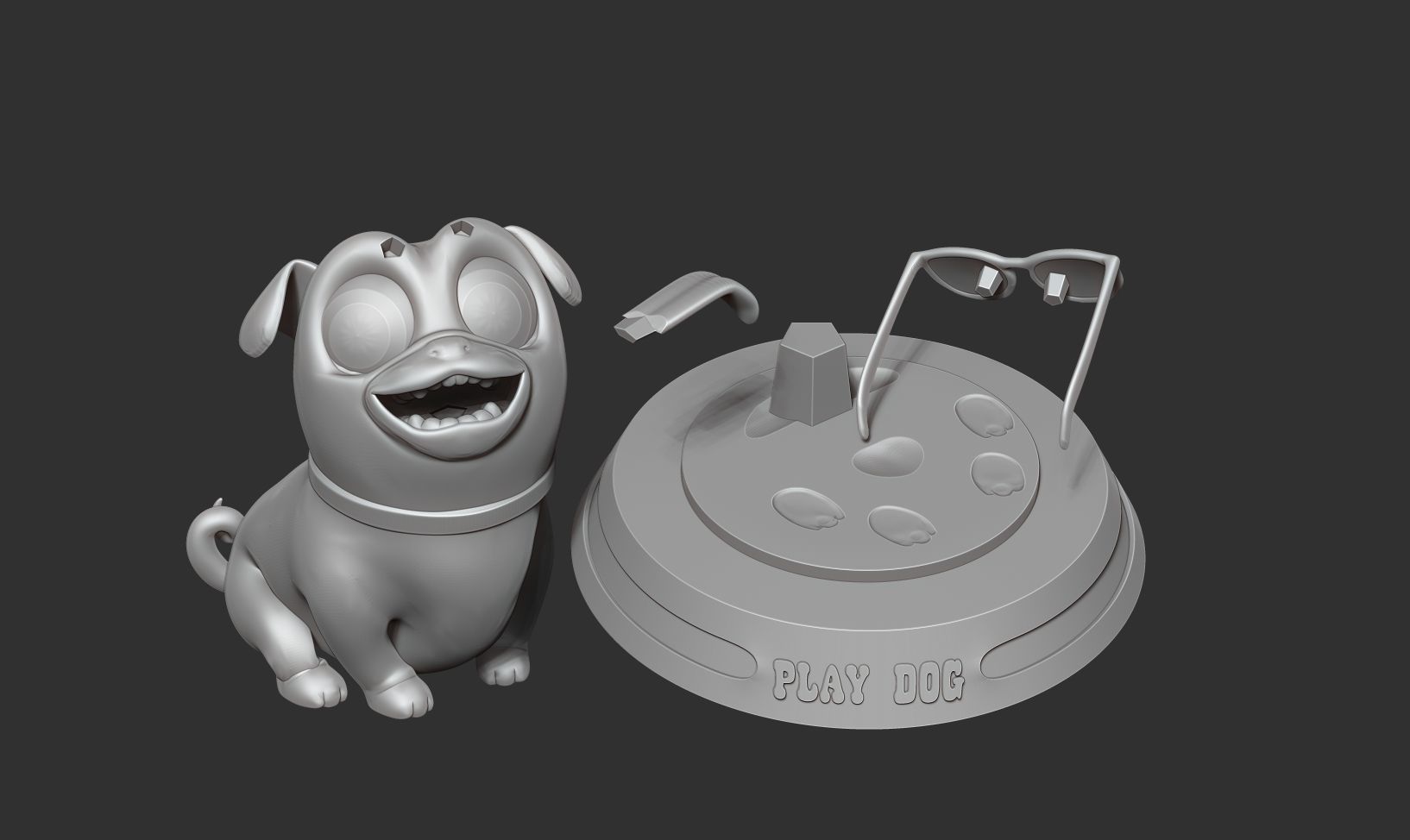 Play dog 3D print model_2