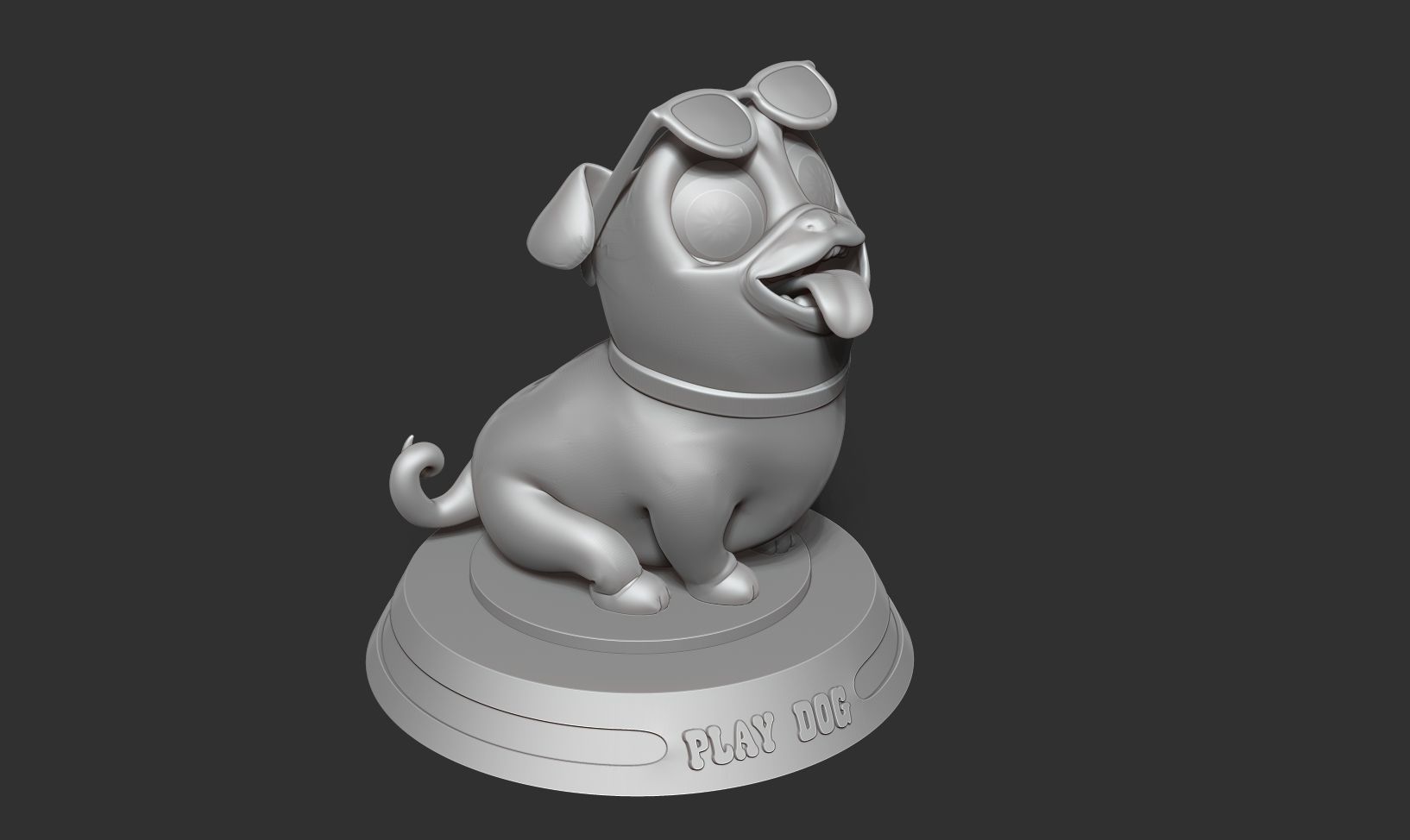 Play dog 3D print model_9