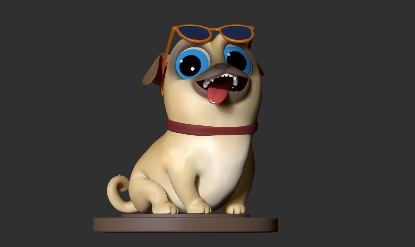 Play dog 3D print model_4