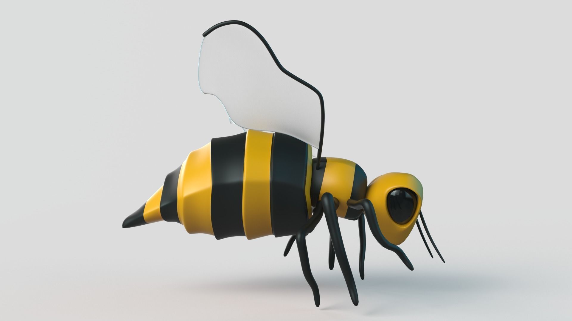 Bee  Cartoon 3D model_3