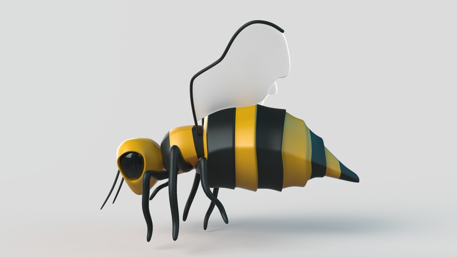 Bee  Cartoon 3D model_4