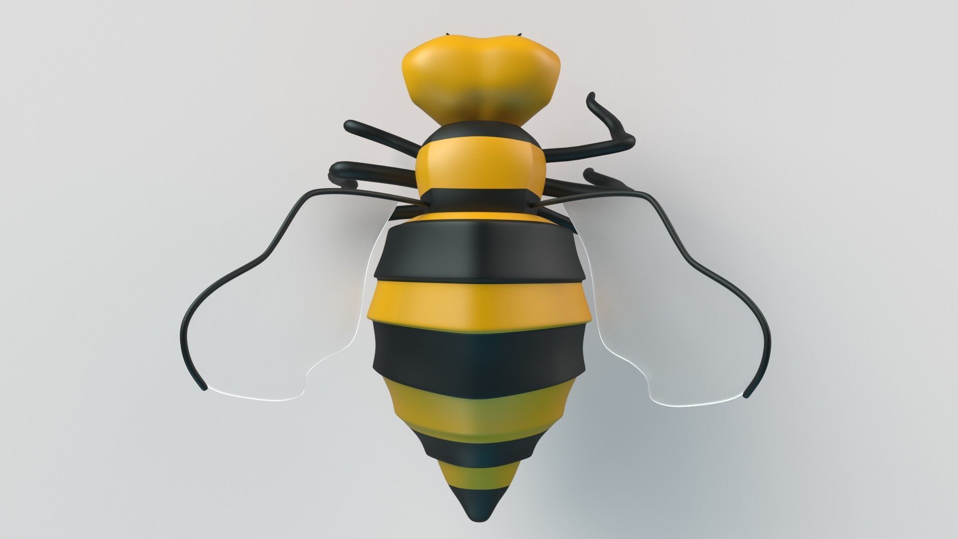 Bee  Cartoon 3D model_2