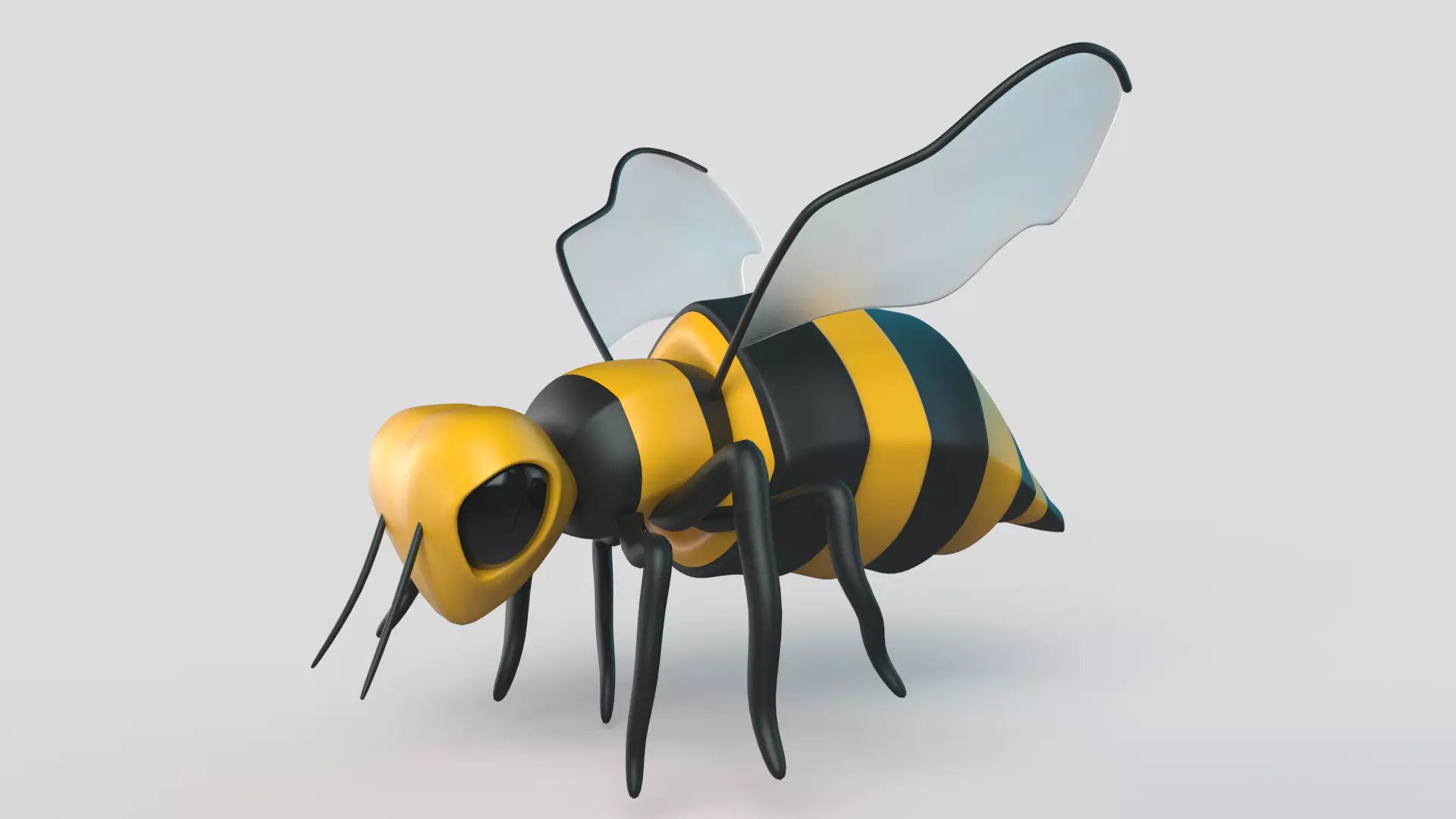 Bee  Cartoon 3D model_0