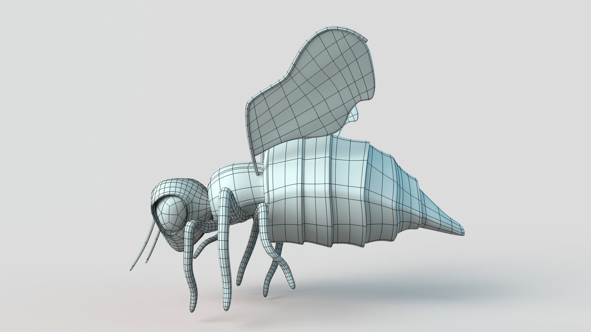 Bee  Cartoon 3D model_6