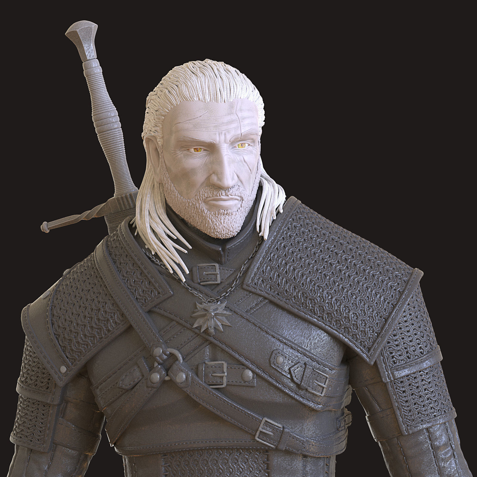 Geralt the Witcher 3D print model_6