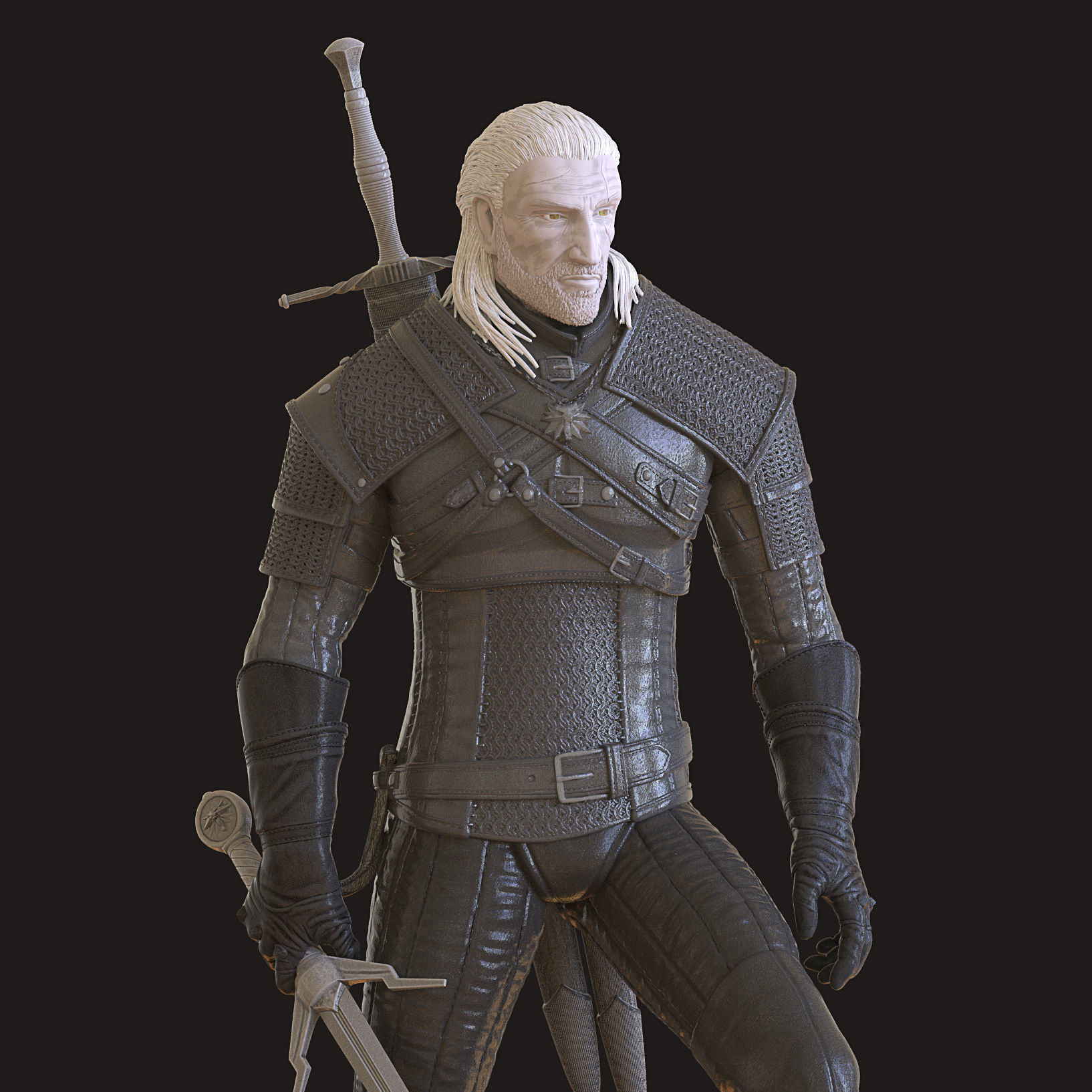 Geralt the Witcher 3D print model_8