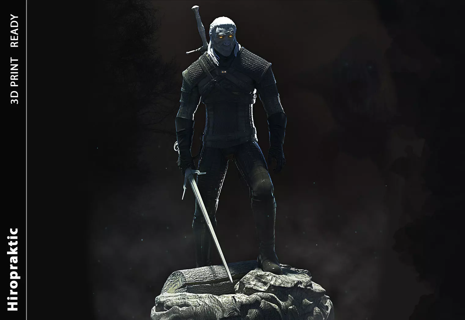 Geralt the Witcher 3D print model_0