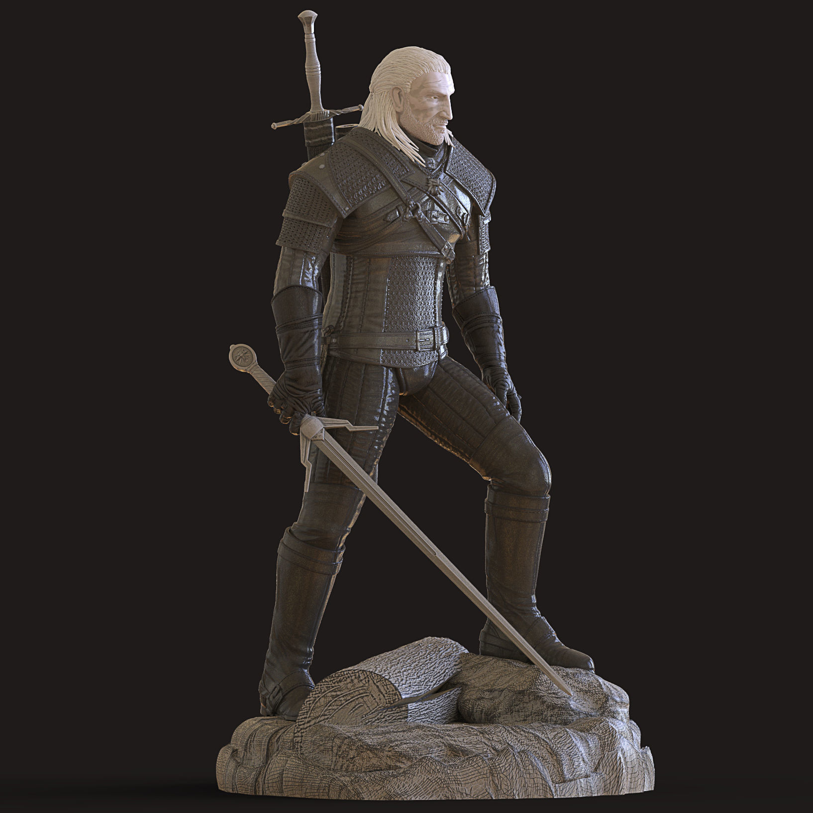 Geralt the Witcher 3D print model_11