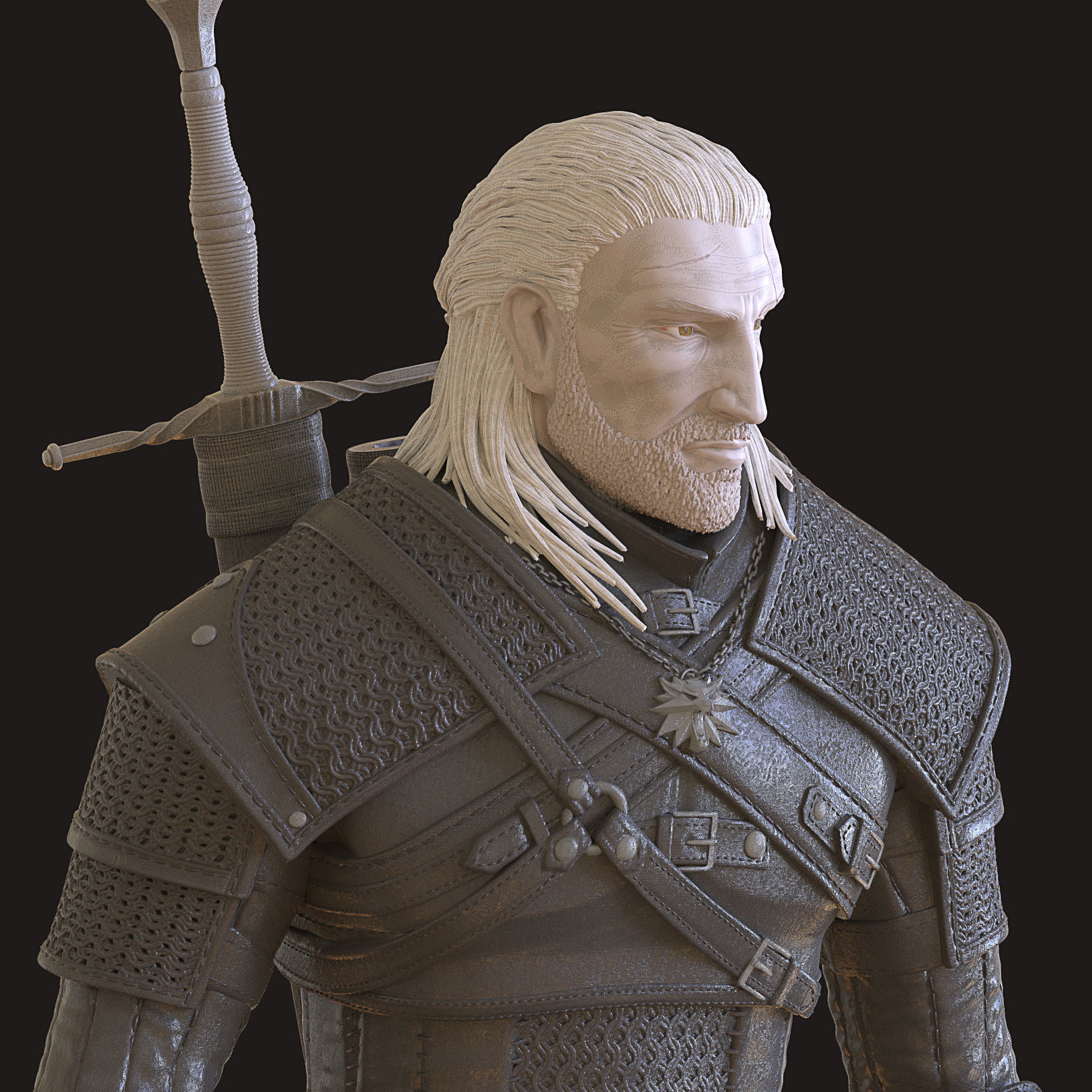 Geralt the Witcher 3D print model_7