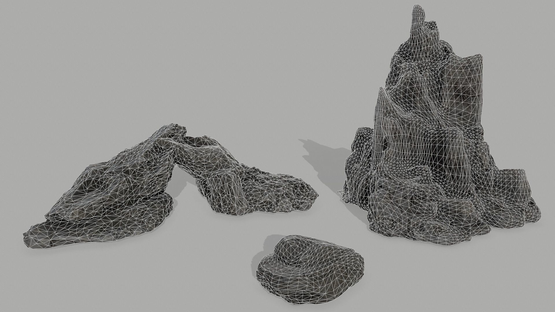 Rock set Low-poly 3D model_1