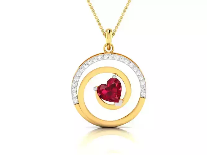 Women heart pendant 3dm render detail 3D print model