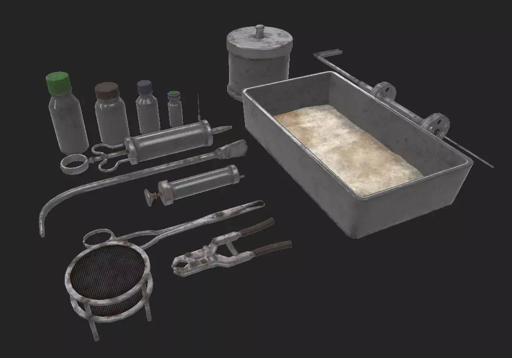 Torture Equipments Low-poly 3D model_0