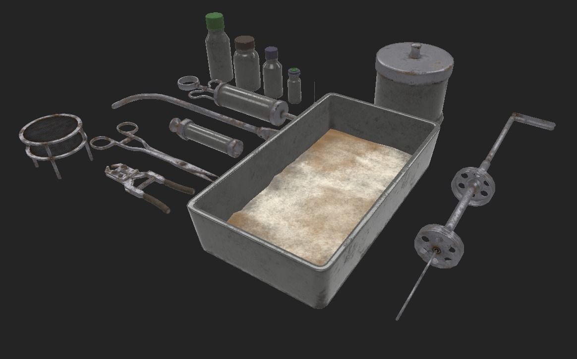 Torture Equipments Low-poly 3D model_1