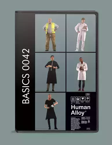 Low poly set of 3D men at work 3D model 3D model