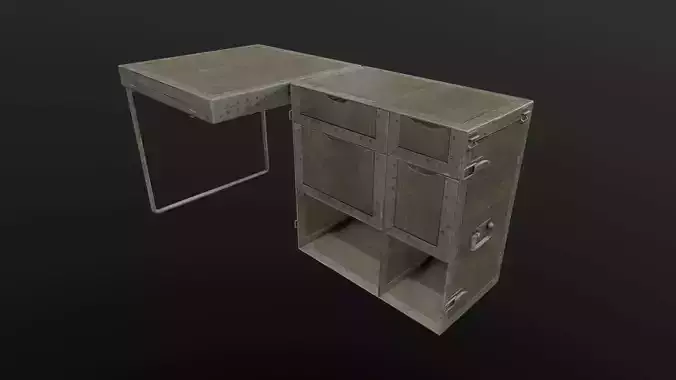 Metal Table Low-poly 3D model