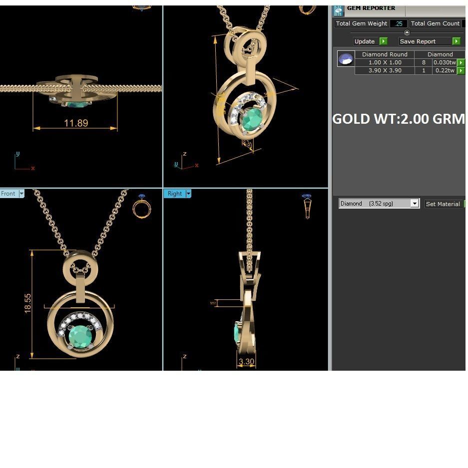 Women pendant 3dm render detail 3D print model_6