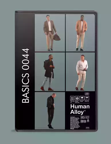Low poly set of 3D men walking 3D model 3D model
