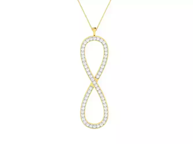 Women infinity pendant 3dm render detail