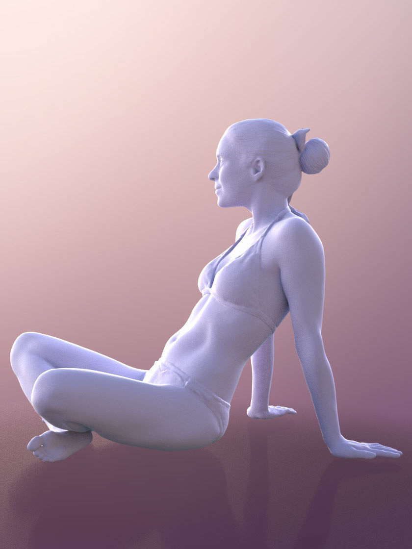 Juliette 10828 -Sitting Bikini Girl Low-poly 3D model_5
