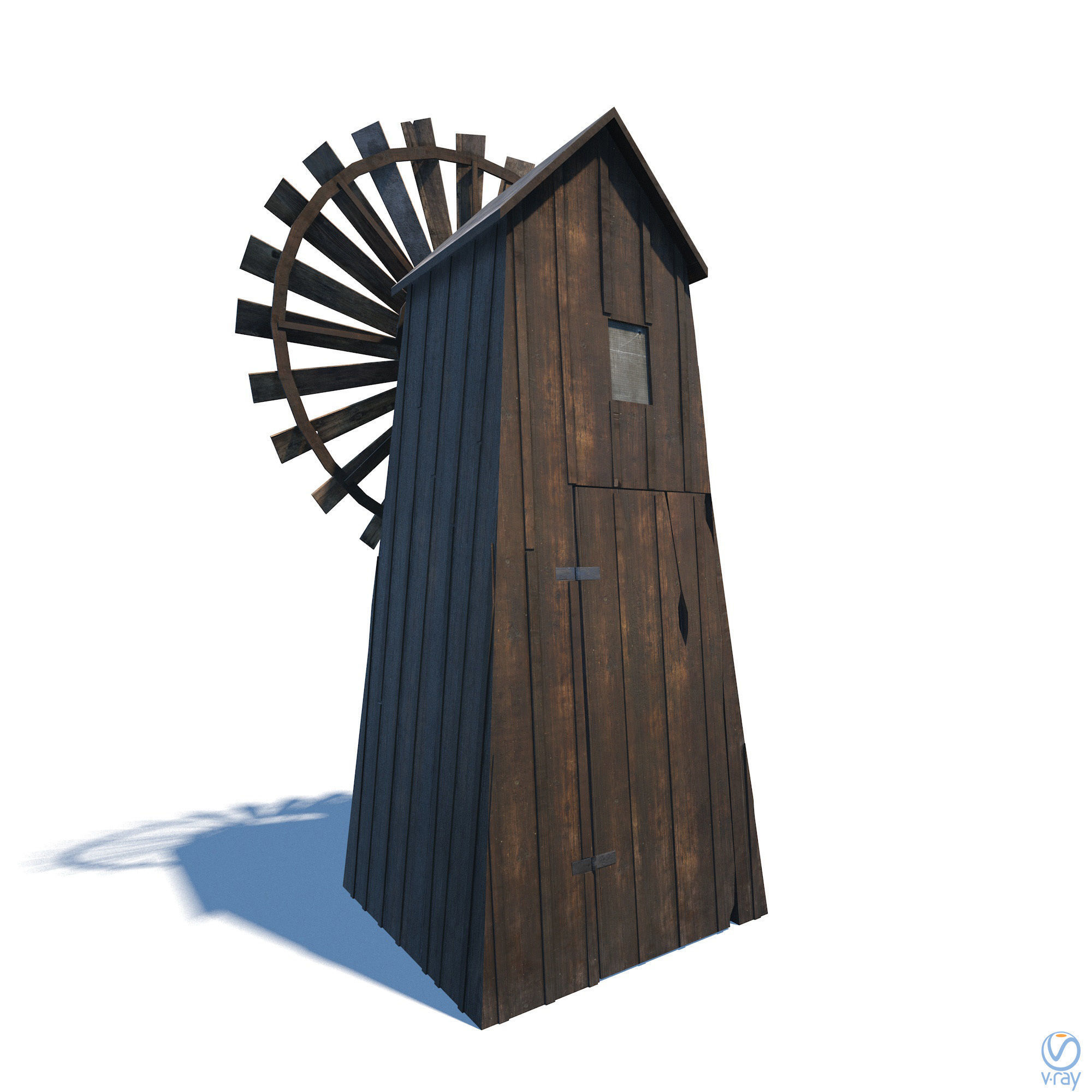 Windmill - Slav Architecture Low-poly 3D model_13