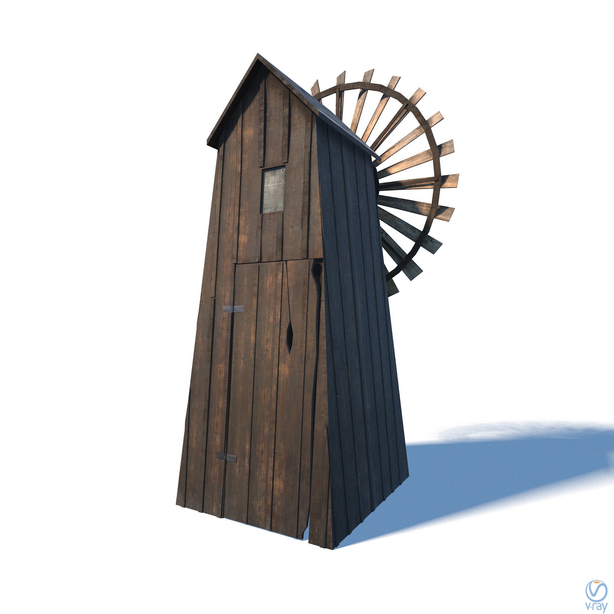 Windmill - Slav Architecture Low-poly 3D model_14