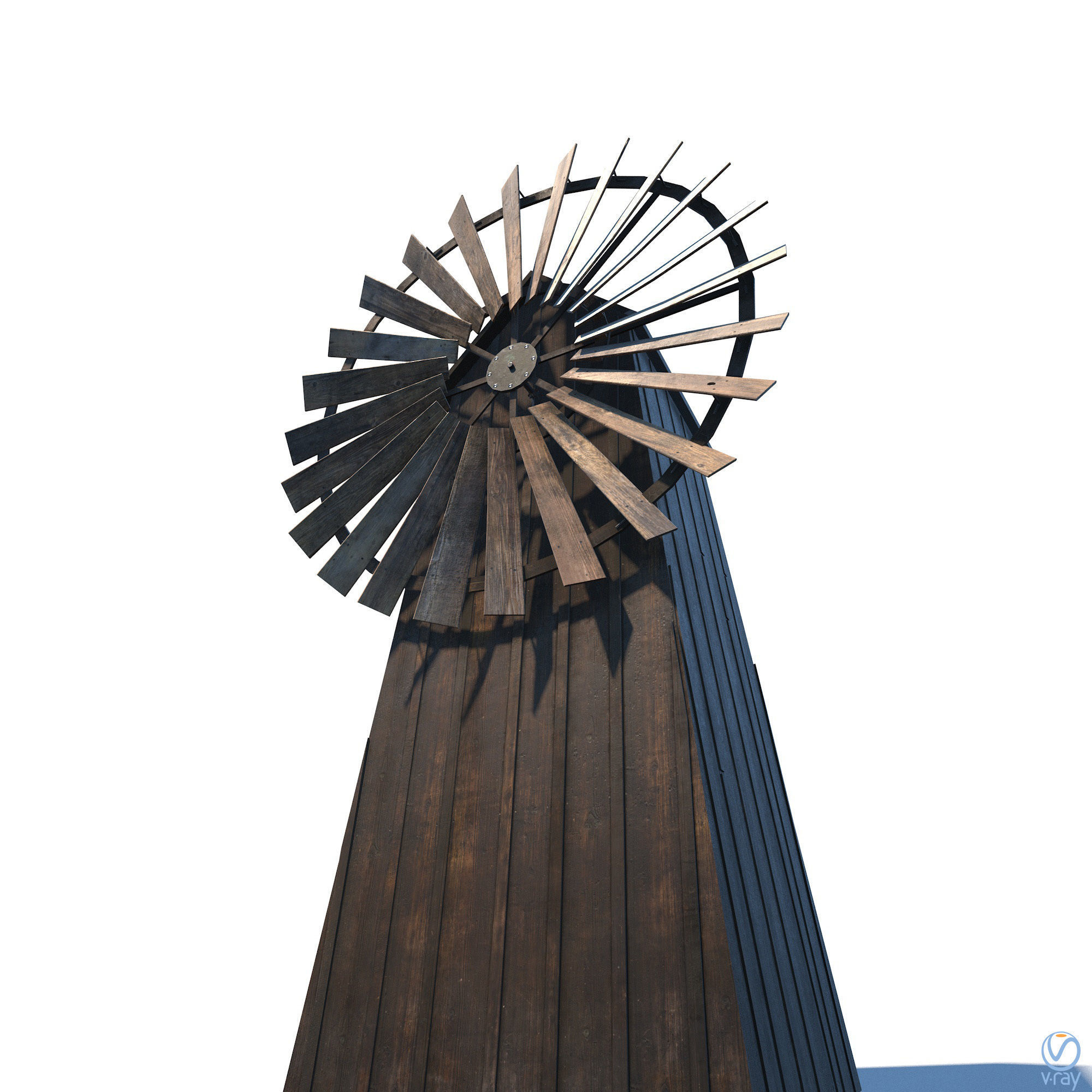 Windmill - Slav Architecture Low-poly 3D model_17