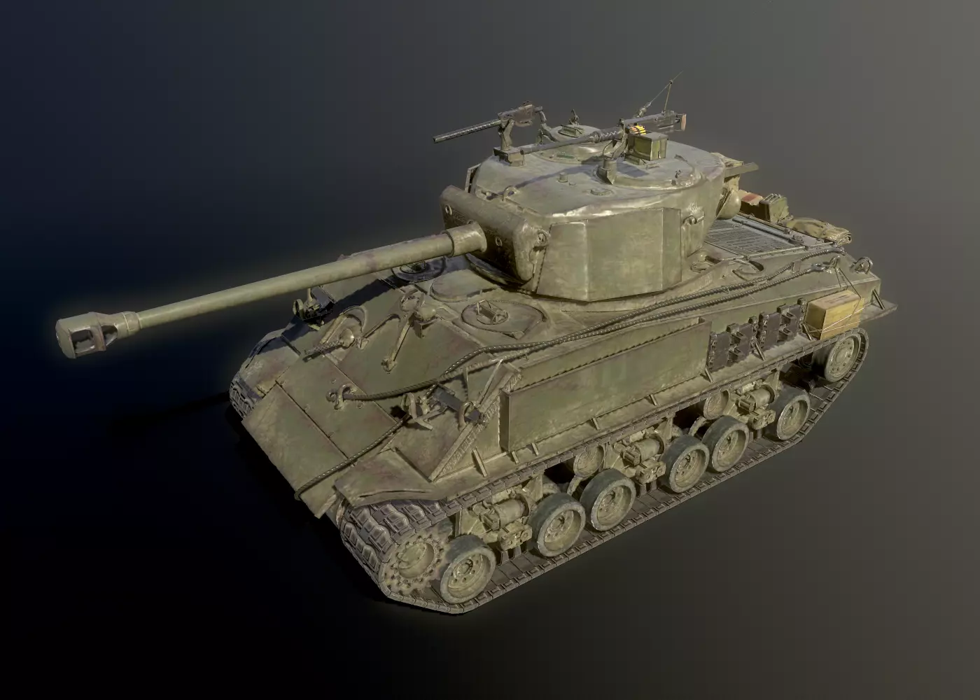 America M4 Sherman Medium Tank USA 3D model_0